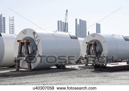Stock Photo - Wind turbine parts.. Fotosearch