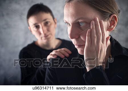 Woman consoling upset friend. View Large Photo Image Stock Image - Woman consoling upset friend.. Fotosearch