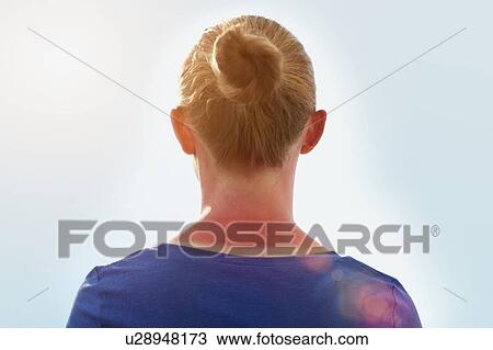 Woman with sunburnt neck, rear view. View Large Photo Image Stock Image - Woman with sunburnt neck, rear view.. Fotosearch