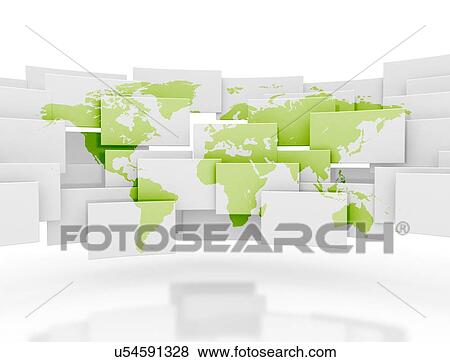 Stock Photo - World map, computer illustration.. Fotosearch