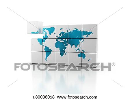 Stock Photo - World map, computer illustration.. Fotosearch