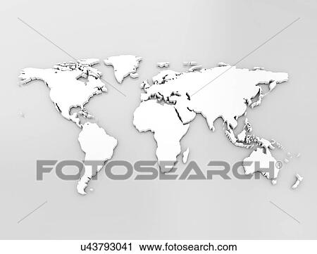 Stock Image - World map, illustration.. Fotosearch