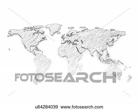 Stock Photo - World map, illustration.. Fotosearch