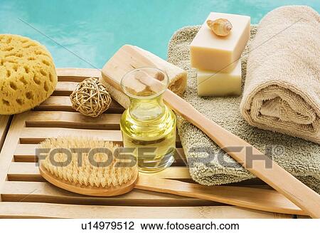 Stock Image - Accessories for spa treatment. Fotosearch