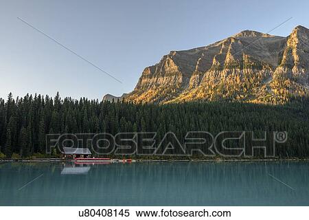 Canada, Alberta, Banff, Lake Louise, forest and mountains View Large Photo Image Stock Photography - Canada, Alberta, Banff, Lake Louise, forest and mountains. Fotosearch