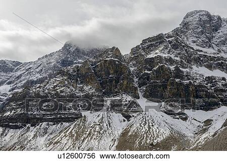Stock Photograph - Canada, Alberta, Banff, Snowcapped mountains. Fotosearch