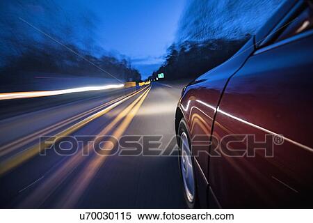 Stock Photography - Car on highway. Fotosearch
