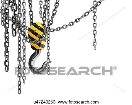 Crane hook with chains, illustration. View Large Photo Image Stock Image - Crane hook with chains, illustration.. Fotosearch