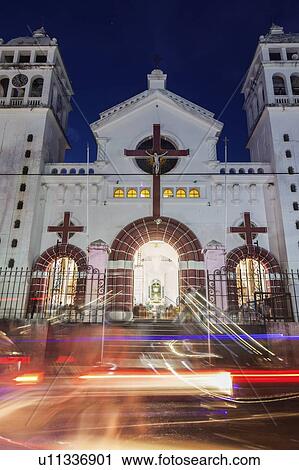 El Salvador, Sonsonate, Juayua, Black Christ of Juayua Church at night View Large Photo Image Stock Image - El Salvador, Sonsonate, Juayua, Black Christ of Juayua Church at night. Fotosearch