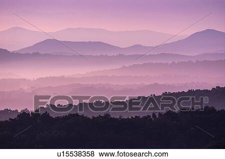 Fog at sunrise in Blue Ridge Mountains View Large Photo Image Stock Photo - Fog at sunrise in Blue Ridge Mountains. Fotosearch