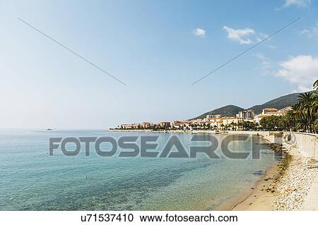 France, Corsica, Ajaccio, Coastline and empty beach View Large Photo Image Stock Image - France, Corsica, Ajaccio, Coastline and empty beach. Fotosearch