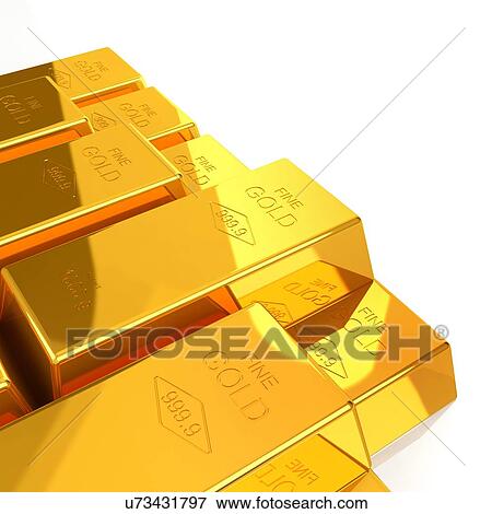 Stock Photo - Gold bars, illustration.. Fotosearch