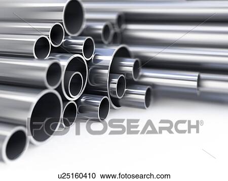 Stock Image - Metal pipes, illustration.. Fotosearch