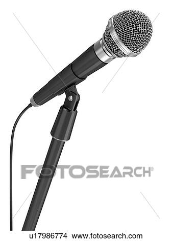 Microphone on stand, illustration. View Large Photo Image Picture - Microphone on stand, illustration.. Fotosearch