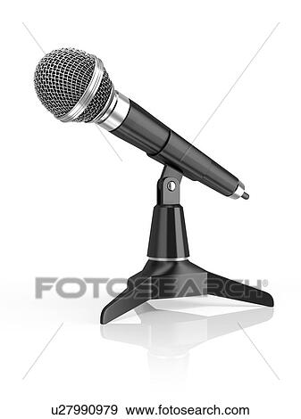 Stock Photo - Microphone on stand, illustration.. Fotosearch