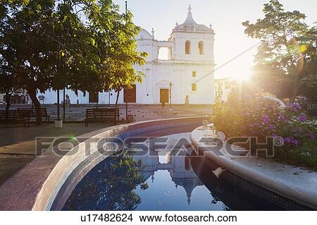 Nicaragua, Leon, Our Lady of Grace Cathedral at sunrise View Large Photo Image Picture - Nicaragua, Leon, Our Lady of Grace Cathedral at sunrise. Fotosearch