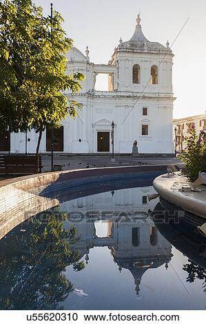 Nicaragua, Leon, Our Lady of Grace Cathedral and canal View Large Photo Image Stock Image - Nicaragua, Leon, Our Lady of Grace Cathedral and canal. Fotosearch