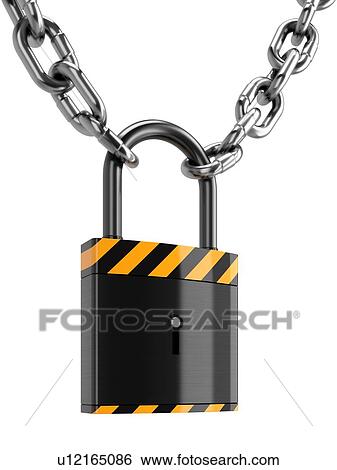 Padlock with chains, illustration. View Large Photo Image Stock Photograph - Padlock with chains, illustration.. Fotosearch