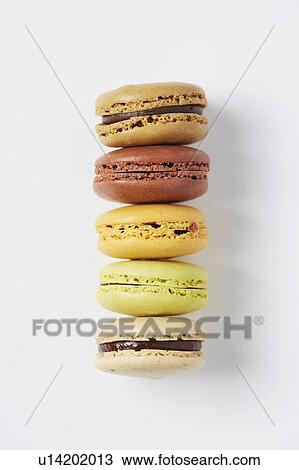 Stock Image - Row of macarons. Fotosearch
