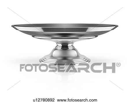 Stock Image - Silver tray, illustration.. Fotosearch