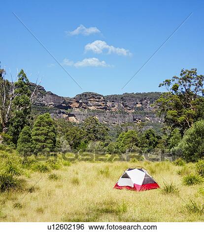 Stock Photograph - Tent in Blue Mounains. Fotosearch