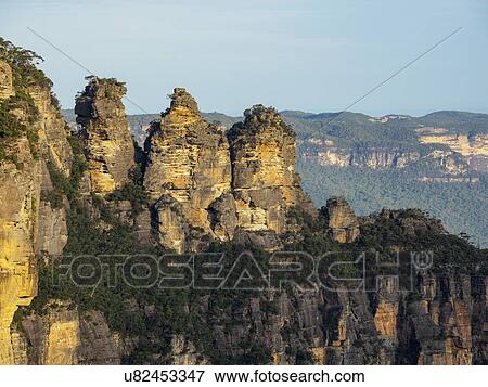 Three Sisters Rock in Blue Mountains National Park View Large Photo Image Stock Photo - Three Sisters Rock in Blue Mountains National Park. Fotosearch
