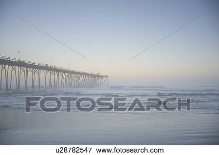 USA, North Carolina, Jetty in Kure Beach at dusk View Large Photo Image Stock Photo - USA, North Carolina, Jetty in Kure Beach at dusk. Fotosearch