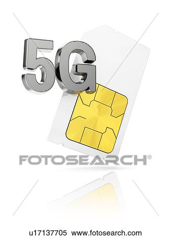 Stock Photography - 5G sim-card, illustration.. Fotosearch