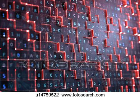 Stock Image - Abstract red digital background. 3d illustration.. Fotosearch