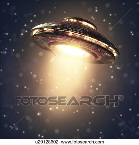 Alien space ship in outer space, illustration. View Large Photo Image Stock Image - Alien space ship in outer space, illustration.. Fotosearch