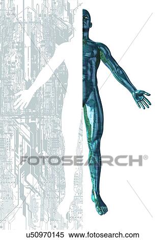 Stock Photography - Android and circuit board, illustration.. Fotosearch