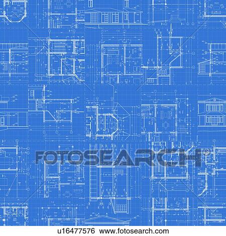 Stock Photograph - Architectural plans, illustration.. Fotosearch