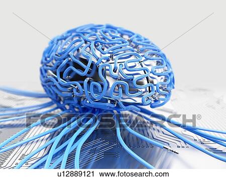 Artificial intelligence technologies. Steel brain with wires and cables. 3d illustration. View Large Photo Image Stock Image - Artificial intelligence technologies. Steel brain with wires and cables. 3d illustration.. Fotosearch