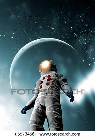 Astronaut wearing space suit, illustration. View Large Photo Image Stock Image - Astronaut wearing space suit, illustration.. Fotosearch