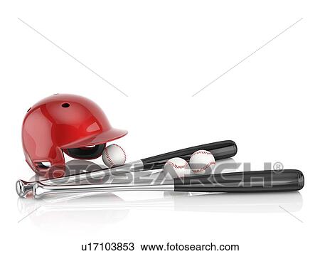 Baseball equipment, illustration. View Large Photo Image Stock Image - Baseball equipment, illustration.. Fotosearch