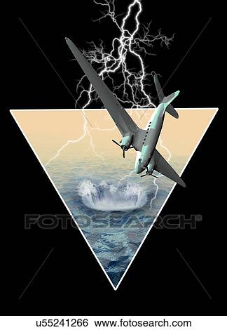 Stock Photograph - Bermuda triangle, conceptual illustration.. Fotosearch
