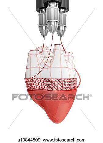 Bioprinting, illustration. Process of creating human hearts using 3D printer. View Large Photo Image Stock Photo - Bioprinting, illustration. Process of creating human hearts using 3D printer.. Fotosearch
