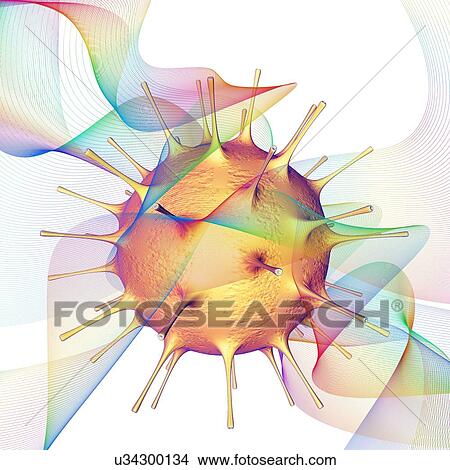 Picture - Bird flu virus, illustration.. Fotosearch