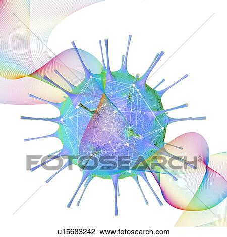 Stock Image - Bird flu virus, illustration.. Fotosearch