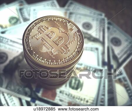 Bitcoin and one hundred US dollar notes, illustration. View Large Photo Image Stock Photography - Bitcoin and one hundred US dollar notes, illustration.. Fotosearch