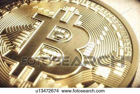 Picture - Bitcoin close up, illustration.. Fotosearch