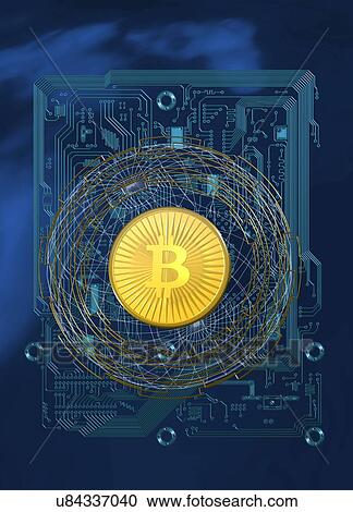 Stock Image - Bitcoin, illustration.. Fotosearch