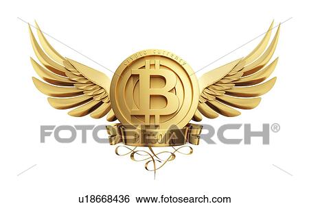Bitcoin symbol with golden wings. 3d illustration. View Large Photo Image Stock Photograph - Bitcoin symbol with golden wings. 3d illustration.. Fotosearch