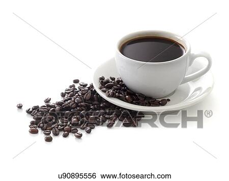 Black coffee in cup with beans. View Large Photo Image Stock Photograph - Black coffee in cup with beans.. Fotosearch