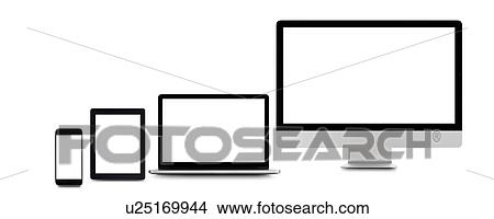 Blank digital device screens. View Large Photo Image Picture - Blank digital device screens.. Fotosearch
