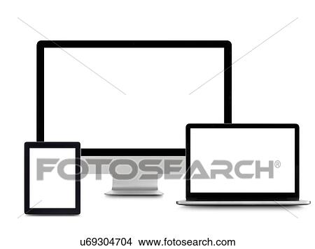 Picture - Blank digital device screens.. Fotosearch