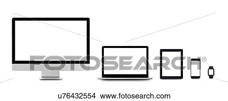 Picture - Blank digital device screens.. Fotosearch