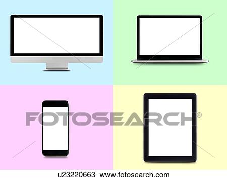 Blank digital device screens. View Large Photo Image Stock Image - Blank digital device screens.. Fotosearch