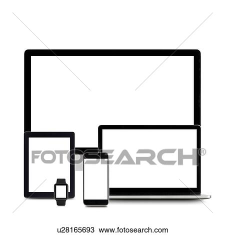 Stock Image - Blank digital device screens.. Fotosearch