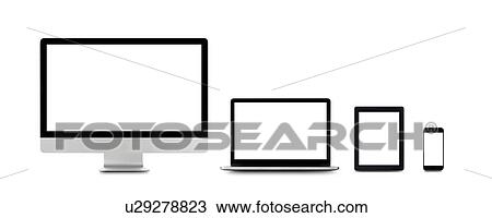 Blank digital device screens. View Large Photo Image Stock Image - Blank digital device screens.. Fotosearch